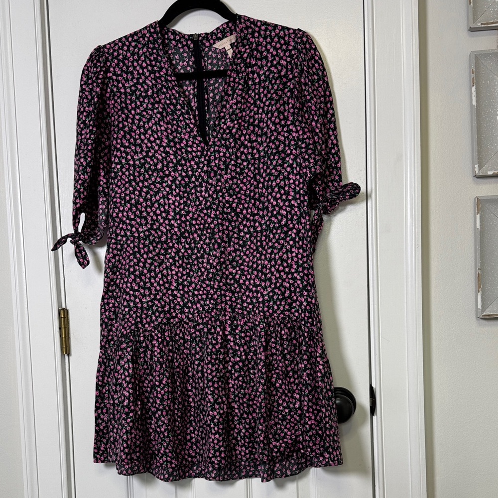 Rebecca Taylor Floral Dress As Seen On TV Silk Blend Pink Black Size S - Picture 9 of 12